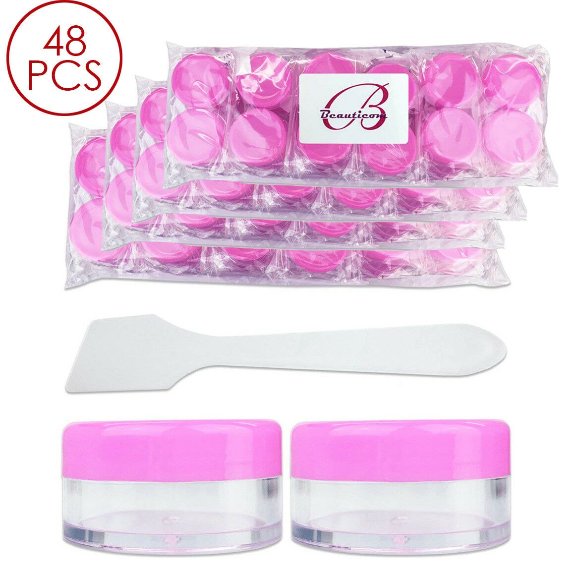 48pcs 10g/10ml Makeup Creme Kosmetik Pink Muster Dose Behälter Mit Spachtel